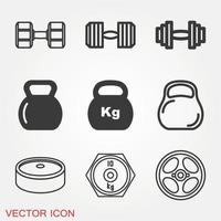 halter sportschool pictogrammen instellen vector