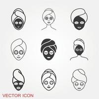 gezichtsmasker pictogrammen instellen vector