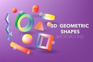 3D geometrische vormen achtergrond vector