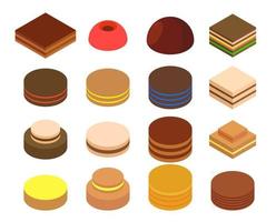 eenvoudige cake set vector