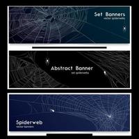 realistische spinnenweb spinnenweb banners vector illustratie