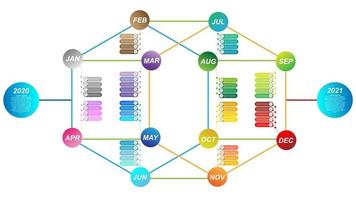 moderne zakelijke horizontale tijdlijn proces grafiek infographics sjabloon vector