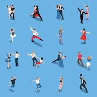 danst professionele artiesten isometrische mensen vector illustratie