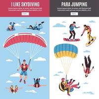 parachutespringen banners instellen vectorillustratie vector