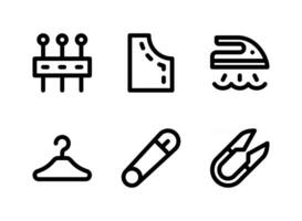 eenvoudige set van naaien gerelateerde vector lijn iconen