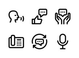 eenvoudige set van communicatie gerelateerde vector lijn iconen