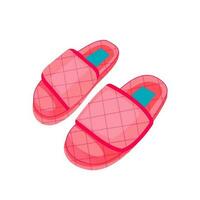 modieus roze slippers van vrouw geïsoleerd Aan wit achtergrond. slippers voor mode en ontwerp. vector