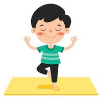 grappige jongen in yoga pose vector