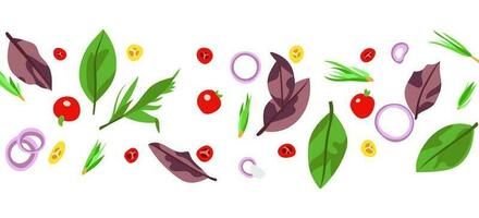 voedsel, groenten en fruit top visie. vlak ontwerp. vector