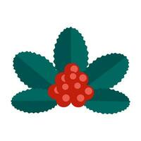 groen Afdeling van een lijsterbes met bladeren en rood bessen gemakkelijk minimalistisch. bloemen verzameling van kleurrijk elegant planten voor seizoensgebonden decoratie. gestileerde pictogrammen van plantkunde. voorraad vector illustratie