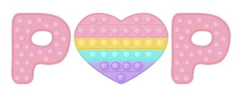 knallen speelgoed- liefde teken met hart icoon symbool van valentijnsdag dag. de figuur van hart is roze in kleur. vector banier Aan wit.