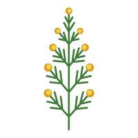 gemakkelijk minimalistisch helder groen Afdeling met bladeren en geel bessen. bloem verzameling van kleurrijk planten voor seizoensgebonden decoratie . gestileerde pictogrammen van plantkunde. voorraad vector illustratie in vlak stijl