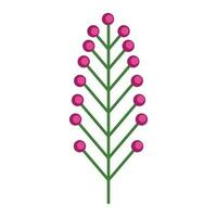 gemakkelijk minimalistisch helder groen Afdeling met roze bessen. bloem verzameling van kleurrijk planten voor seizoensgebonden decoratie . gestileerde pictogrammen van plantkunde. voorraad vector illustratie in vlak stijl