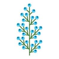 groen Afdeling van bosbes met blauw bessen gemakkelijk minimalistisch. bloemen verzameling van kleurrijk elegant planten voor seizoensgebonden decoratie. gestileerde pictogrammen van plantkunde. voorraad vector illustratie