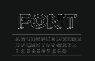 3D geometrische alfabet lettertype letters cijfers en symbolen vector