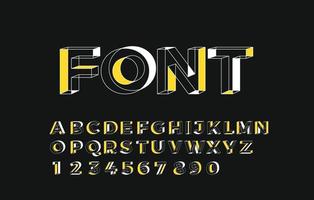 3D geometrische alfabet lettertype letters cijfers en symbolen vector