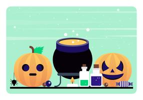 Vector Halloween-elementen en accessoires