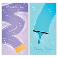 schoonmaken van glas verticale banners vector illustratie