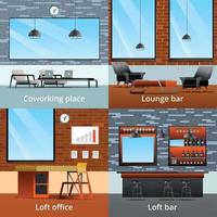 loft interieurs ontwerp concept vectorillustratie vector