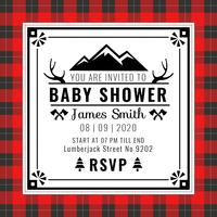 Baby shower uitnodiging Buffalo geruite stijl Vector