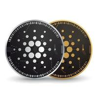 cardano gouden en zilveren cryptocurrency vector