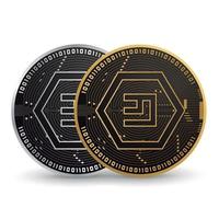 emercoin gouden en zilveren cryptocurrency vector