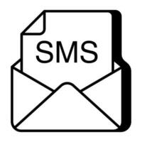 een uniek ontwerp icoon van mail sms vector