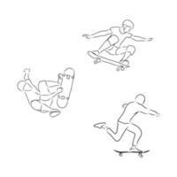 skateboarden tekening vector skateboarder vector schets illustratie