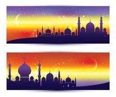 moslim abstracte groetbanners vector