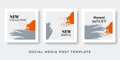 sociale media vintage verhalen en post creatieve vector set achtergrond sjabloon met kopie ruimte tekstborstel vormen