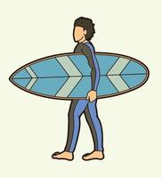 surfen speler cartoon vector