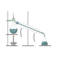 eenvoudig destillatiemodel in chemielaboratorium vector