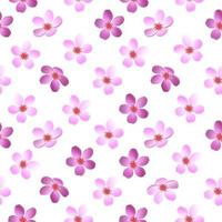 wit patroon met roze en paarse bloemen vector