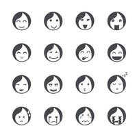 emoties vrouwen iconen vector illustratie