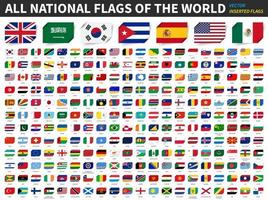 alle nationale vlaggen van de wereld ingevoegd papieren vlag ontwerpelement vector