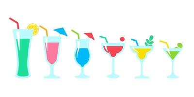 vector cocktailglas kleurrijke alcoholische sappen helpt om vers te blijven in de hete zomer