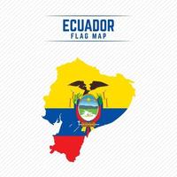 vlag kaart van ecuador vector