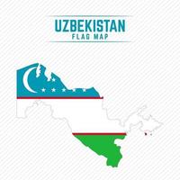 vlag kaart van Oezbekistan vector