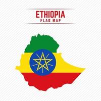 vlag kaart van ethiopië vector