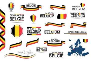 grote vector set van belgische linten symbolen pictogrammen en vlaggen geïsoleerd op een witte achtergrond gemaakt in belgië premium kwaliteit belgische nationale driekleur set voor uw infographics en sjablonen