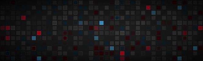 zwarte abstracte koptekst met verschillende transparante vierkanten rood blauw en grijs mozaïek look banner moderne vector illustratie achtergrond