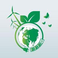 energie-ideeën redden de wereld concept stekker groene ecologie vector