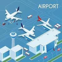 luchthaven buiten isometrische illustratie vector illustratie