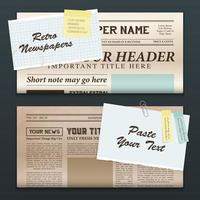 vintage krant banners vector illustratie