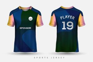 voetbal jersey sport shirt sjabloonontwerp voor voetbal sport basket bal uitgevoerd uniform in vooraanzicht achteraanzicht vector