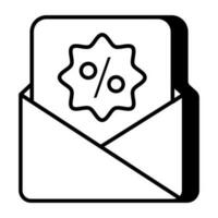 een icoon ontwerp van korting mail vector