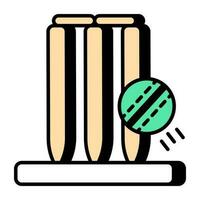 een geweldig design icoon van cricket wicket vector