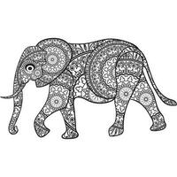 olifant hoofd kleur bladzijde mandala ontwerp. afdrukken ontwerp. t-shirt ontwerp. vector