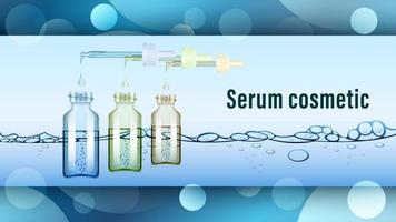 serum cosmetische flacon op water achtergrond vector