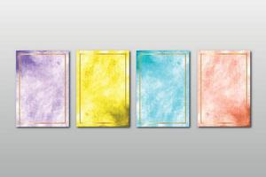 set van aquarel handgeschilderde achtergrond textuur aquarelle abstracte smaragdgroene achtergrond horizontale sjabloon vector